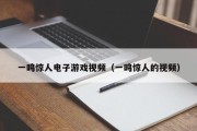 一鸣惊人电子游戏视频（一鸣惊人的视频）