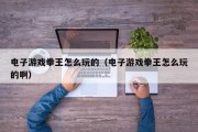 电子游戏拳王怎么玩的（电子游戏拳王怎么玩的啊）