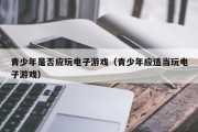 青少年是否应玩电子游戏（青少年应适当玩电子游戏）